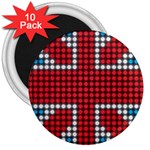 The Flag Of The Kingdom Of Great Britain 3  Magnets (10 pack)  Front