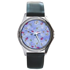 Ladybug Blue Nature Round Metal Watch