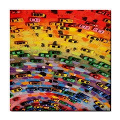 Car Painting Modern Art Tile Coasters