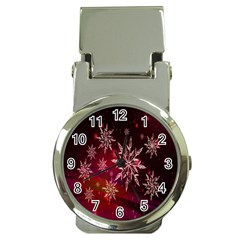 Christmas Snowflake Ice Crystal Money Clip Watches by Nexatart