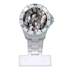Cube Design Background Modern Plastic Nurses Watch