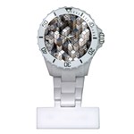 Cube Design Background Modern Plastic Nurses Watch Front