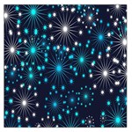 Digitally Created Snowflake Pattern Large Satin Scarf (Square) Front