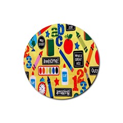Fabric Cloth Textile Clothing Rubber Round Coaster (4 Pack) 