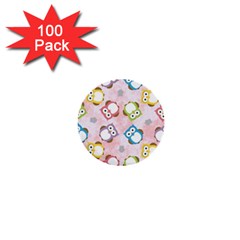 Owl Bird Cute Pattern 1  Mini Buttons (100 Pack) 