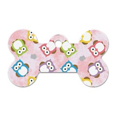 Owl Bird Cute Pattern Dog Tag Bone (two Sides)