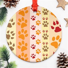 Paw Print Paw Prints Fun Background Ornament (round)