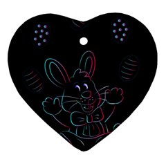 Easter Bunny Hare Rabbit Animal Ornament (heart) by Amaryn4rt