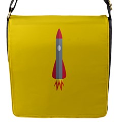 Plane Rocket Space Yellow Flap Messenger Bag (s) by Alisyart