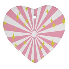 Star Pink Hole Hurak Heart Ornament (two Sides) by Alisyart