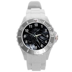 Fractal Mathematics Abstract Round Plastic Sport Watch (l)