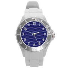 Fractal Art Honeycomb Mathematics Round Plastic Sport Watch (l)