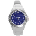Fractal Art Honeycomb Mathematics Round Plastic Sport Watch (L) Front
