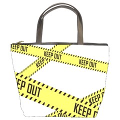 Keep Out Police Line Yellow Cross Entry Bucket Bags by Alisyart