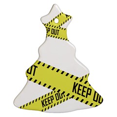 Keep Out Police Line Yellow Cross Entry Christmas Tree Ornament (two Sides) by Alisyart