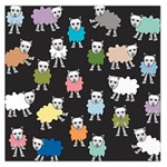 Sheep Cartoon Colorful Large Satin Scarf (Square) Front