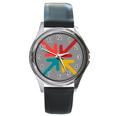 Arrows Center Inside Middle Round Metal Watch by Amaryn4rt
