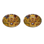 Chinese Dragon Pattern Cufflinks (Oval) Front(Pair)