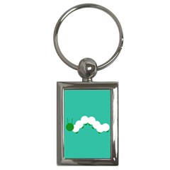 Little Butterfly Illustrations Caterpillar Green White Animals Key Chains (rectangle)  by Alisyart