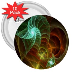 Art Shell Spirals Texture 3  Buttons (10 Pack)  by Simbadda