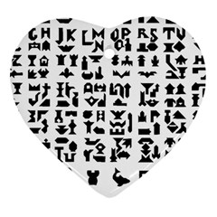 Anchor Puzzle Booklet Pages All Black Ornament (heart) by Simbadda