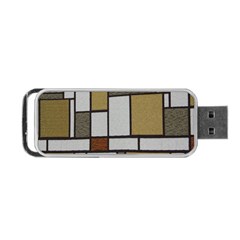 Fabric Textures Fabric Texture Vintage Blocks Rectangle Pattern Portable Usb Flash (one Side) by Simbadda