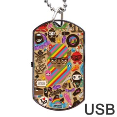 Background Images Colorful Bright Dog Tag Usb Flash (one Side)
