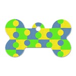 Abric Cotton Bright Blue Lime Dog Tag Bone (Two Sides) Back