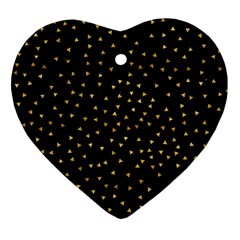 Grunge Retro Pattern Black Triangles Ornament (heart) by Simbadda