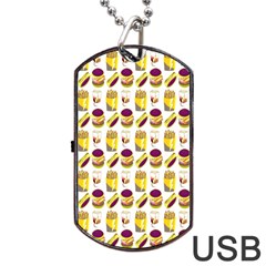 Hamburger And Fries Dog Tag Usb Flash (one Side)