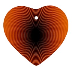 Abstract Circle Hole Black Orange Line Heart Ornament (two Sides) by Alisyart