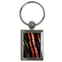 Colorful Diagonal Lights Lines Key Chains (rectangle)  by Alisyart