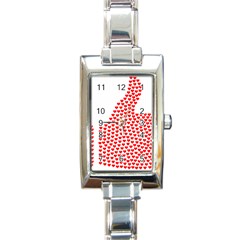 Heart Love Valentines Day Red Sign Rectangle Italian Charm Watch by Alisyart