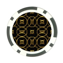 Black And Gold Pattern Elegant Geometric Design Poker Chip Card Guard (10 Pack)