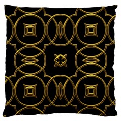Black And Gold Pattern Elegant Geometric Design Large Cushion Case (one Side)