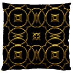 Black And Gold Pattern Elegant Geometric Design Large Cushion Case (One Side) Front