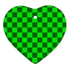 Plaid Flag Green Ornament (heart) by Alisyart