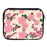 Vintage Floral Wallpaper Background In Shades Of Pink Apple iPad 2/3/4 Zipper Cases Front