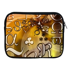 Symbols On Gradient Background Embossed Apple Ipad 2/3/4 Zipper Cases by Amaryn4rt