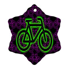 Bike Graphic Neon Colors Pink Purple Green Bicycle Light Ornament (snowflake) by Alisyart