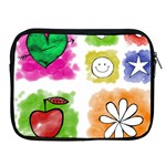 A Set Of Watercolour Icons Apple iPad 2/3/4 Zipper Cases Front