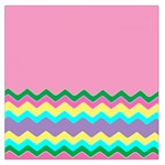 Easter Chevron Pattern Stripes Large Satin Scarf (Square) Front