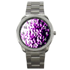 Bokeh Background In Purple Color Sport Metal Watch by Amaryn4rt