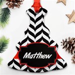 Pattern Black 1 Christmas Tree Ornament (Two Sides) Front