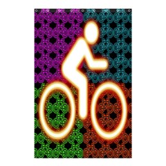 Bike Neon Colors Graphic Bright Bicycle Light Purple Orange Gold Green Blue Shower Curtain 48  X 72  (small)  by Alisyart