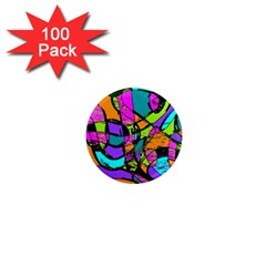 Abstract Art Squiggly Loops Multicolored 1  Mini Magnets (100 Pack)  by EDDArt