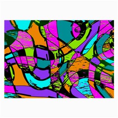 Abstract Art Squiggly Loops Multicolored Large Glasses Cloth (2-side) by EDDArt