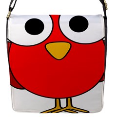Bird Big Eyes Red Flap Messenger Bag (s) by Alisyart