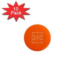 Basketball Court Orange Sport Orange Line 1  Mini Magnet (10 Pack)  by Alisyart
