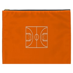 Basketball Court Orange Sport Orange Line Cosmetic Bag (xxxl)  by Alisyart